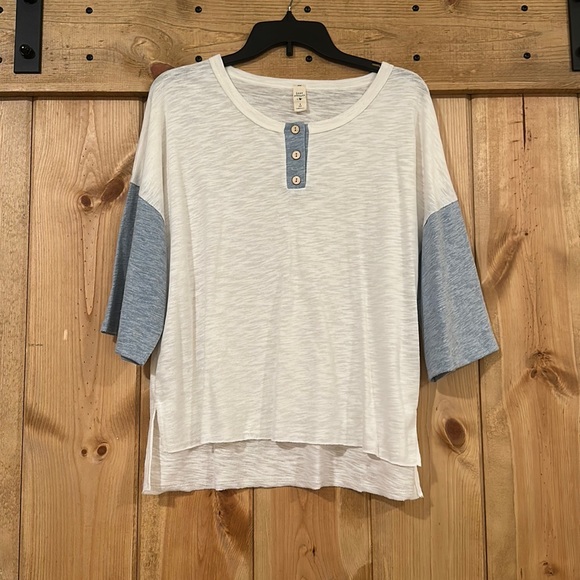 Lazy Sundays Color Block Henley Top - Picture 1 of 6